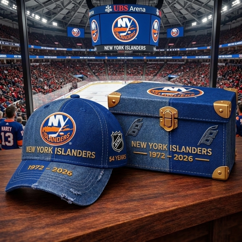 Premium NHL NYI Anniversary Vintage Two-Tone Distressed Cap V11 NMD CTKT