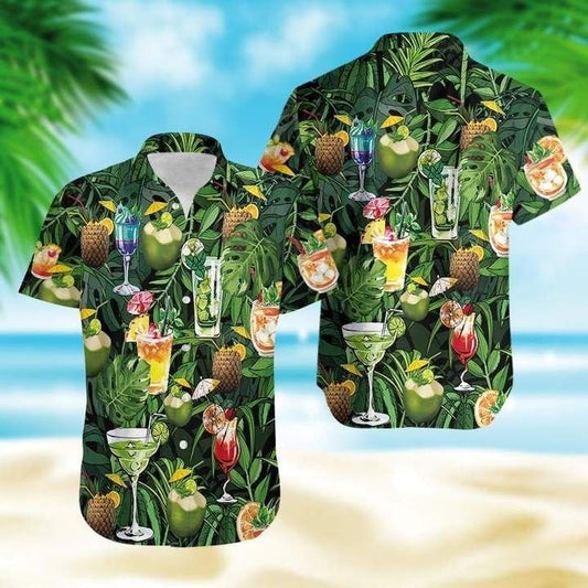 Drinking Cocktail Summer Tropical Hawaiian Shirt
