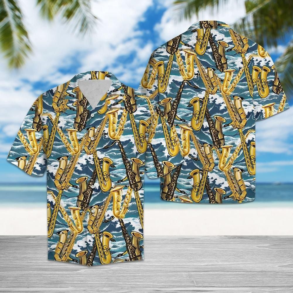 Saxophone For Summer Hawaiian Shirt