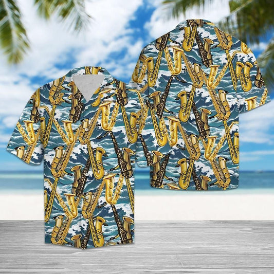 Saxophone For Summer Hawaiian Shirt