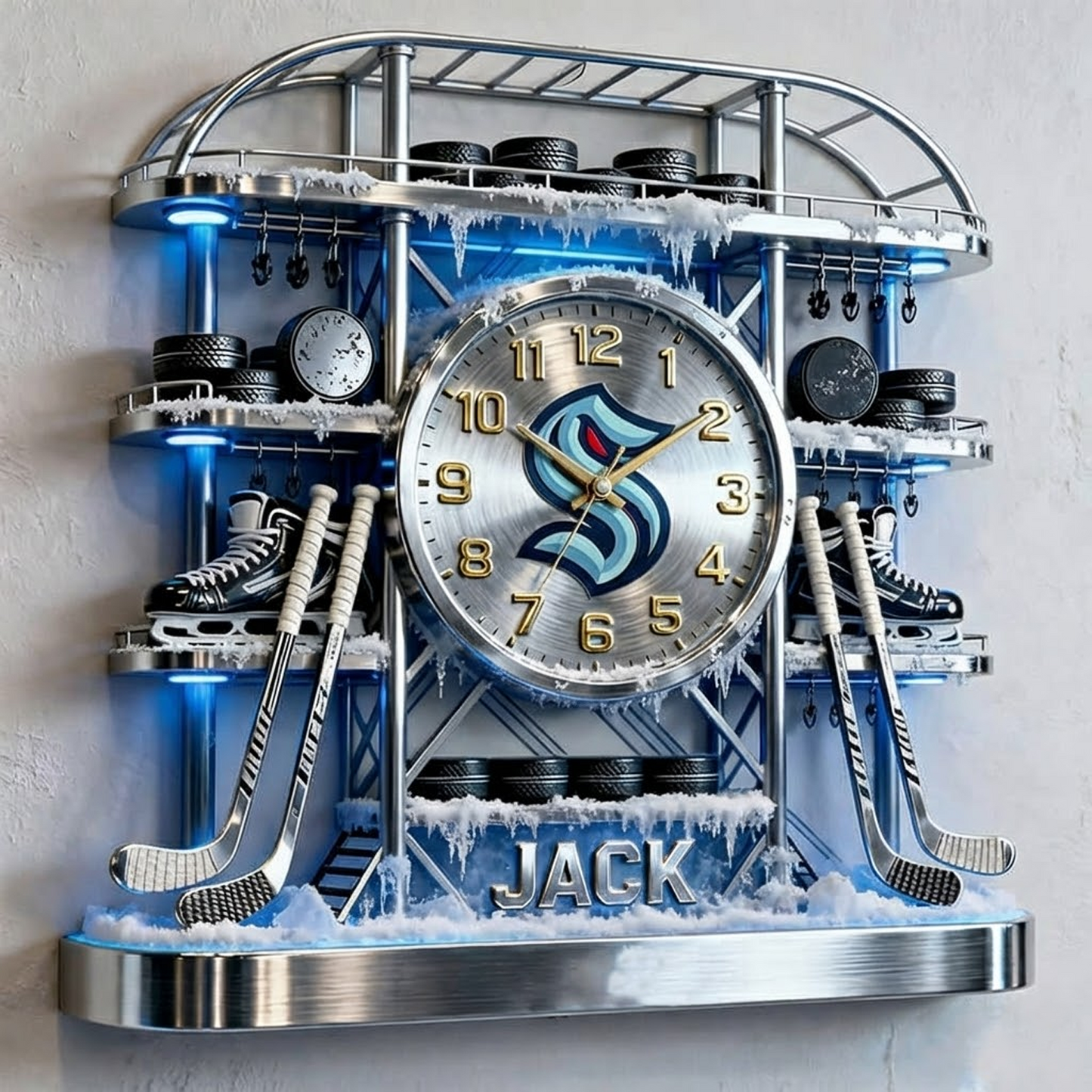 SEA X Personalized ice hockey arena tower themed clock NAK NHT