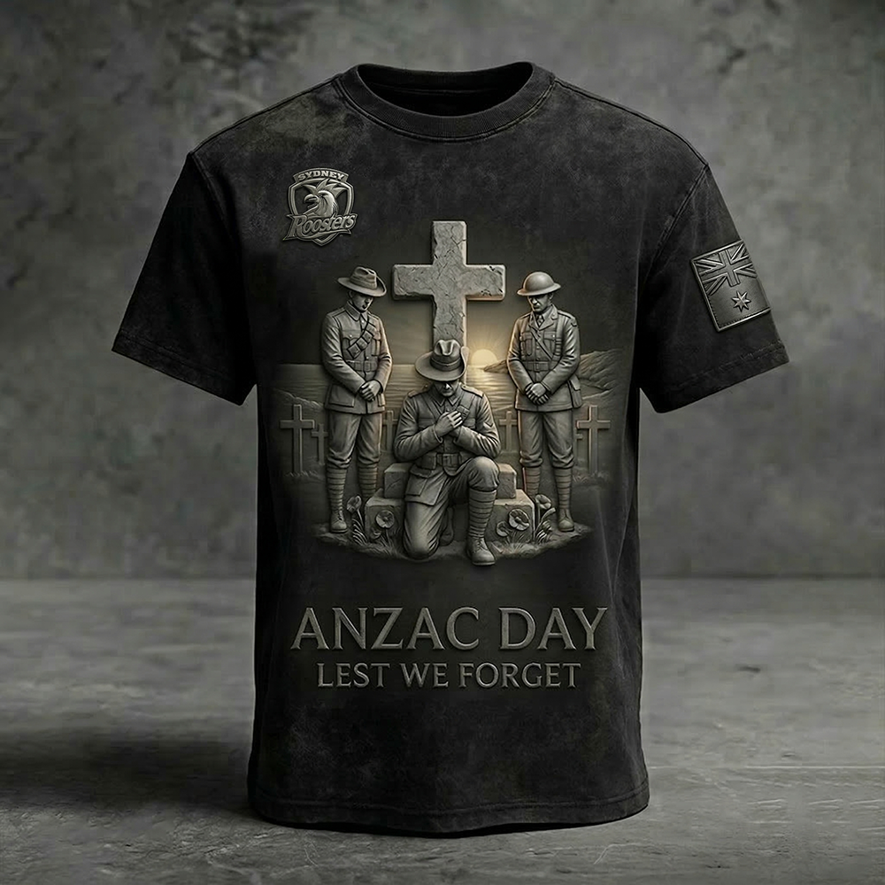 SR _ NRL ANZAC Day Commemorative T-Shirt - Lest We Forget Edition NAK TTT