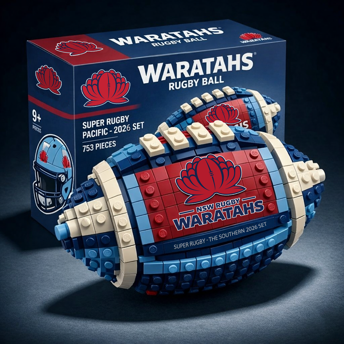 SRP x WAR Rugby Ball Building Block Set  NAK NHT