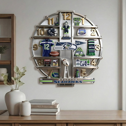 SS x NFL Home Decorative 3D Visual Effect Acrylic Wall Clock NAK CTKT