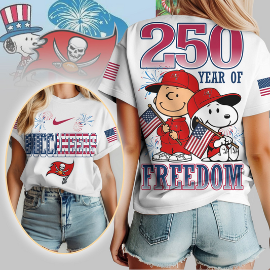 TBB Premium NFL Peanuts 250 Years Of Freedom 3D Shirt DDT NTL