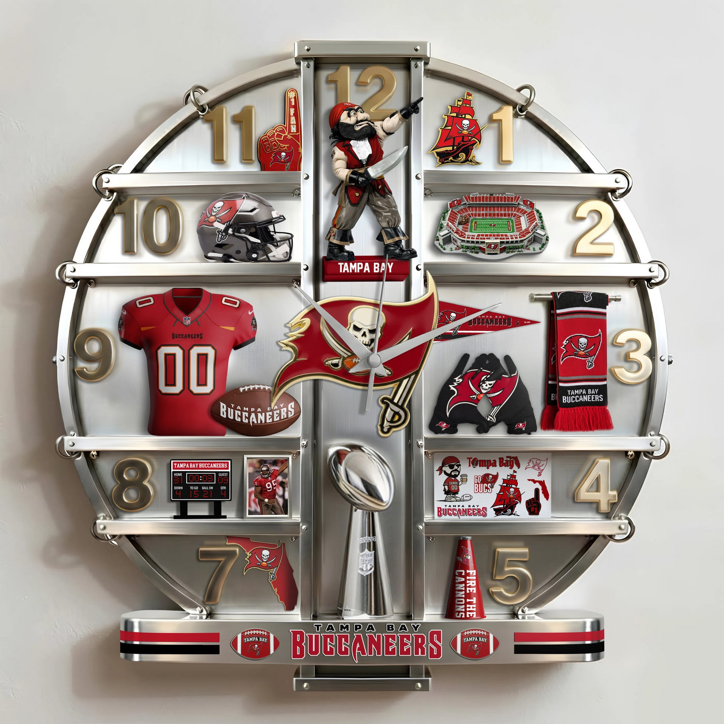 TBB x NFL Home Decorative 3D Visual Effect Acrylic Wall Clock NAK CTKT