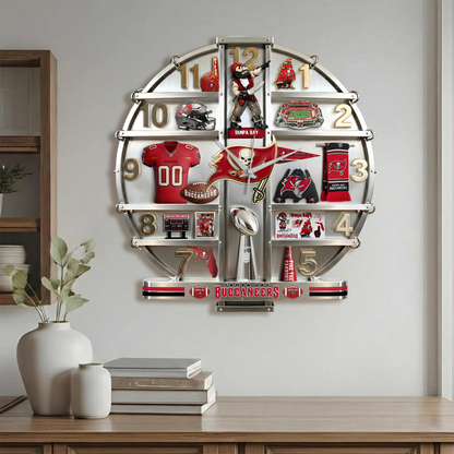 TBB x NFL Home Decorative 3D Visual Effect Acrylic Wall Clock NAK CTKT