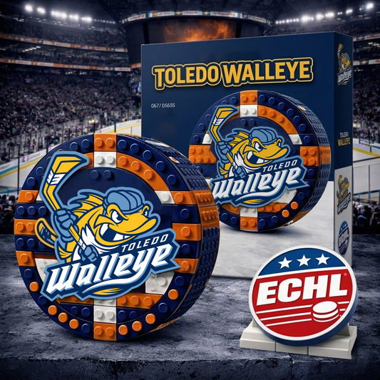 TOL x ECHL Hockey Puck Building Block Set NAK NHT