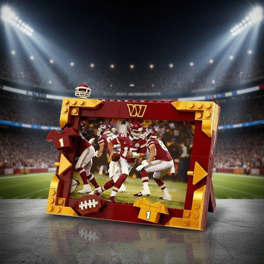 WAS X NFL Football Photo Frame Building Set Compatible Display Gift For Fans NAK NHT