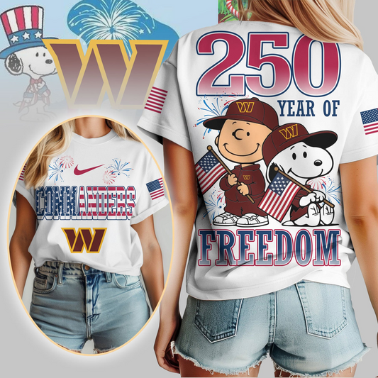 WC Premium NFL Peanuts 250 Years Of Freedom 3D Shirt DDT NTL