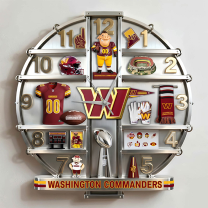 WC x NFL Home Decorative 3D Visual Effect Acrylic Wall Clock NAK CTKT
