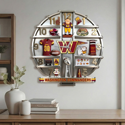 WC x NFL Home Decorative 3D Visual Effect Acrylic Wall Clock NAK CTKT