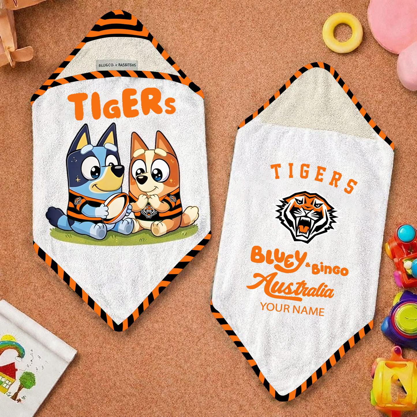 WST x NRL Cute Baby Bath Hooded Towel NAK NHT