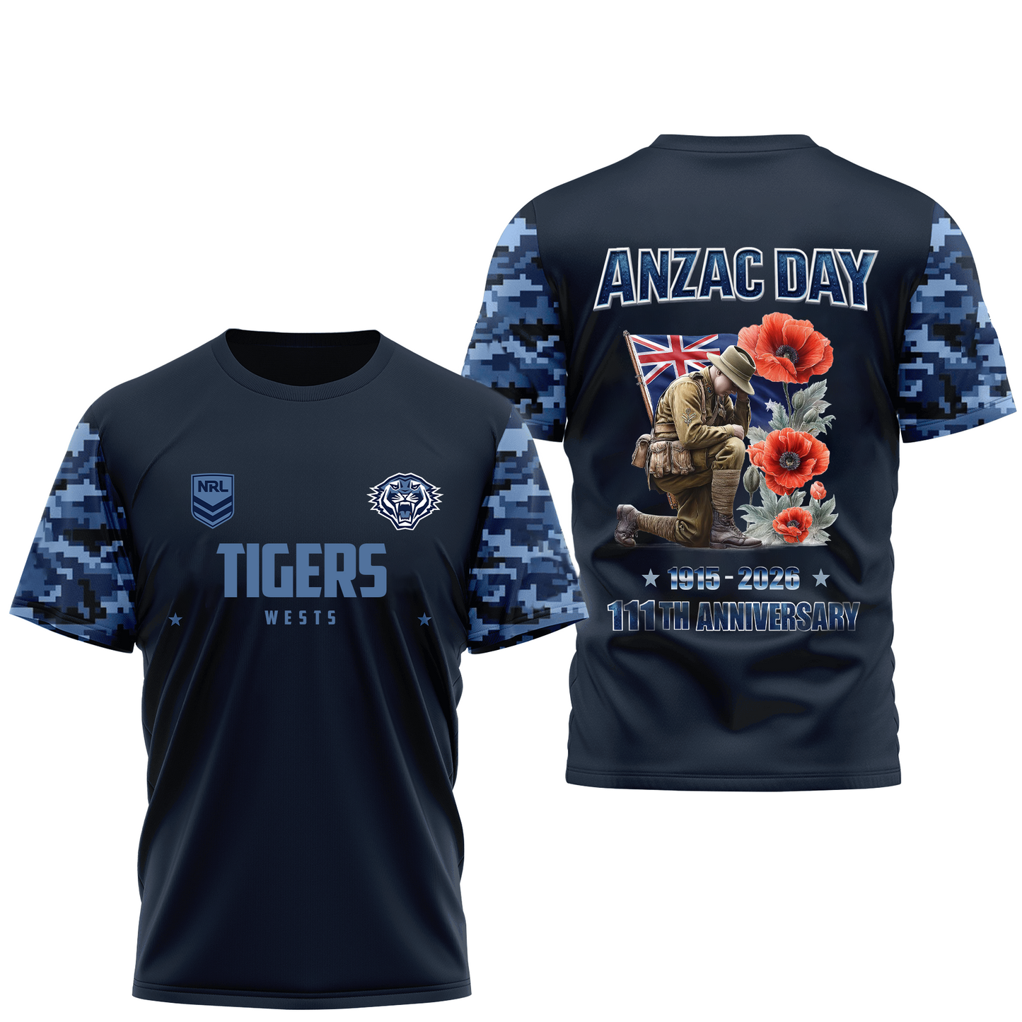 WT x NRL 111th Anniversary Anzac Day Shirt DDT CTND
